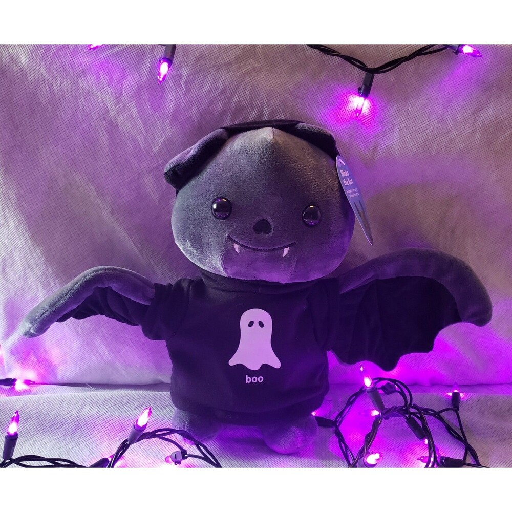 Binks The Bat Super Soft Plush Toy w/out Box Wearing "BOO" Hoodie CUTE NWT 10"